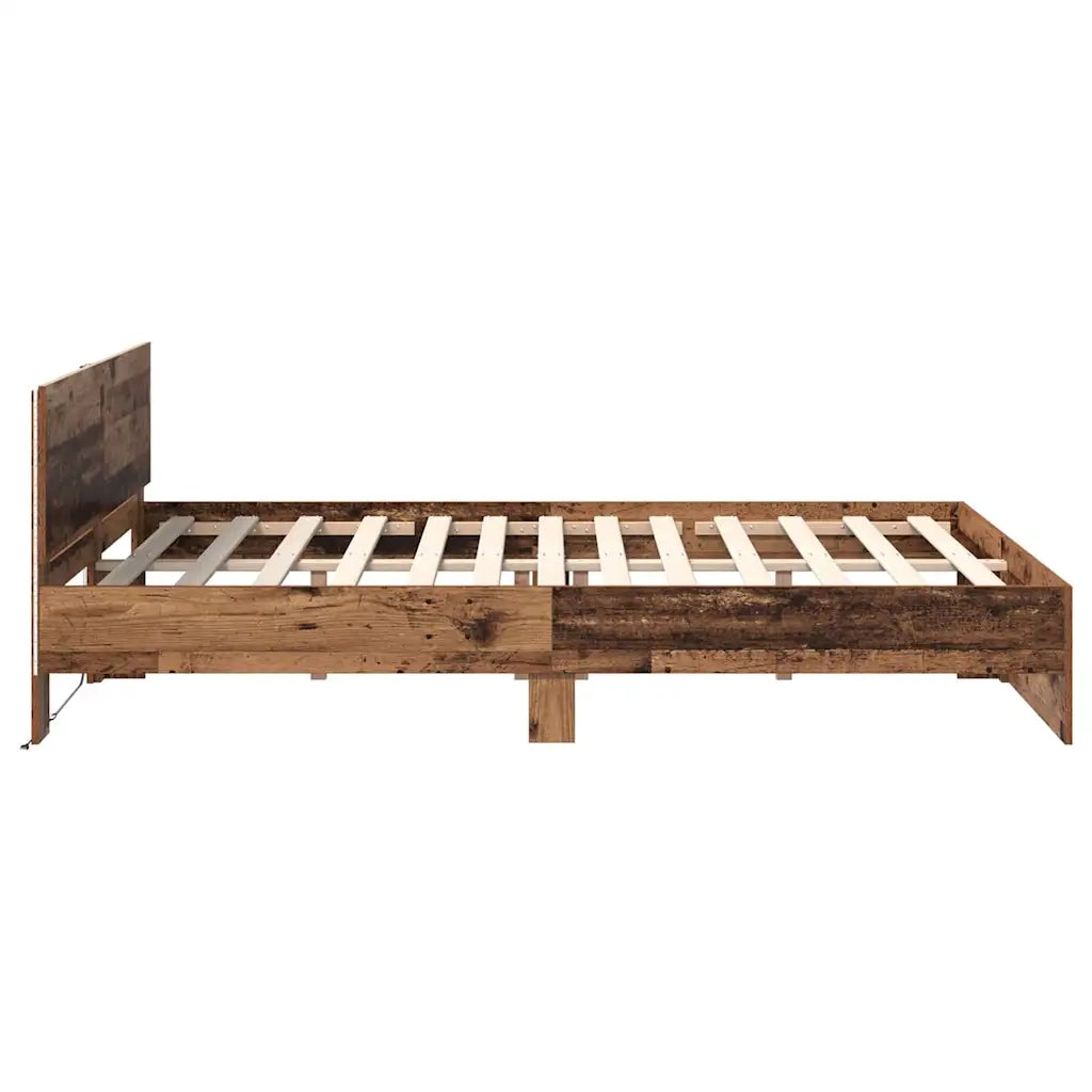 Struttura del letto con testiera Legno vecchio 120 x 190 cm