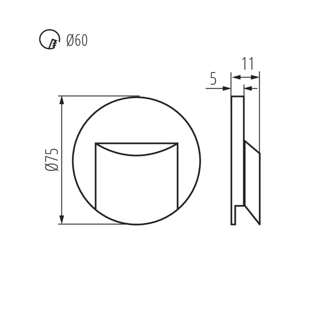 Faretto scala Kanlux ERINUS LED 0,8W 3000K bianco