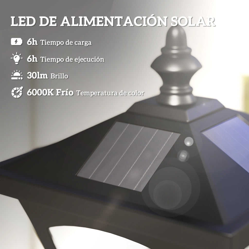Lampada da Giardino Solare ¨C Minimal ¨C 15x15x120 cm Nero