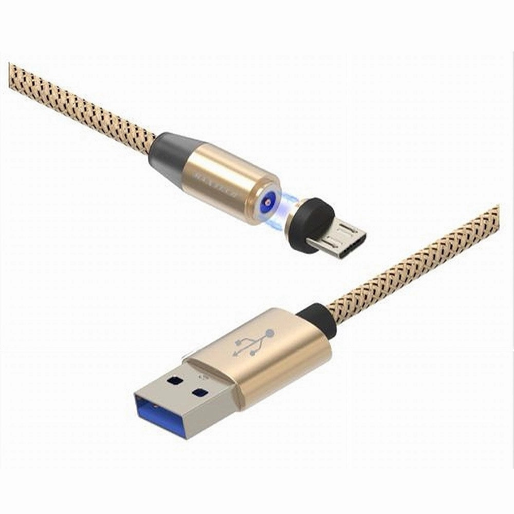 Trade Shop - Cavo Micro Usb Ricarica Dati Luce Magnetica Led 1mt Per Smartphone Maxtech F-s026 -