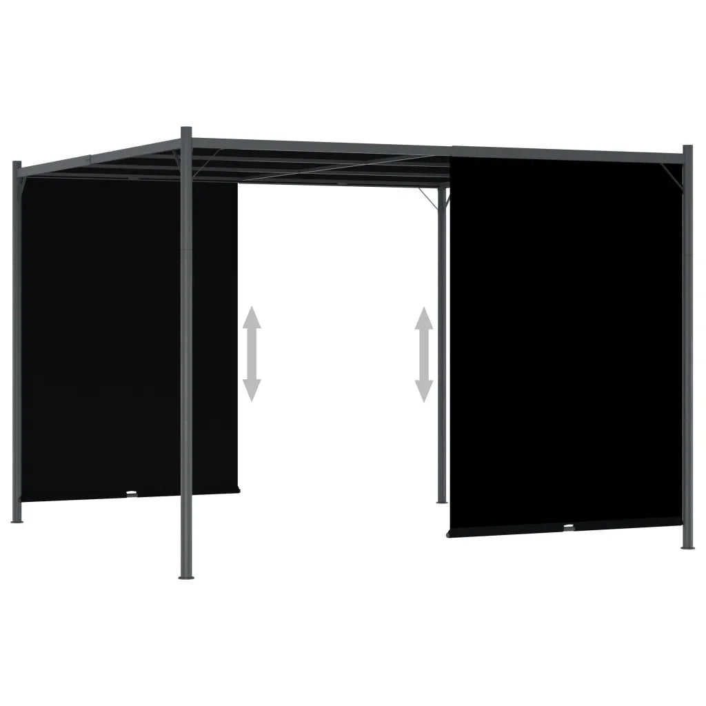 Pergola da Giardino con Tetto Retrattile-Gazebo da giardino 3x3 m Antracite