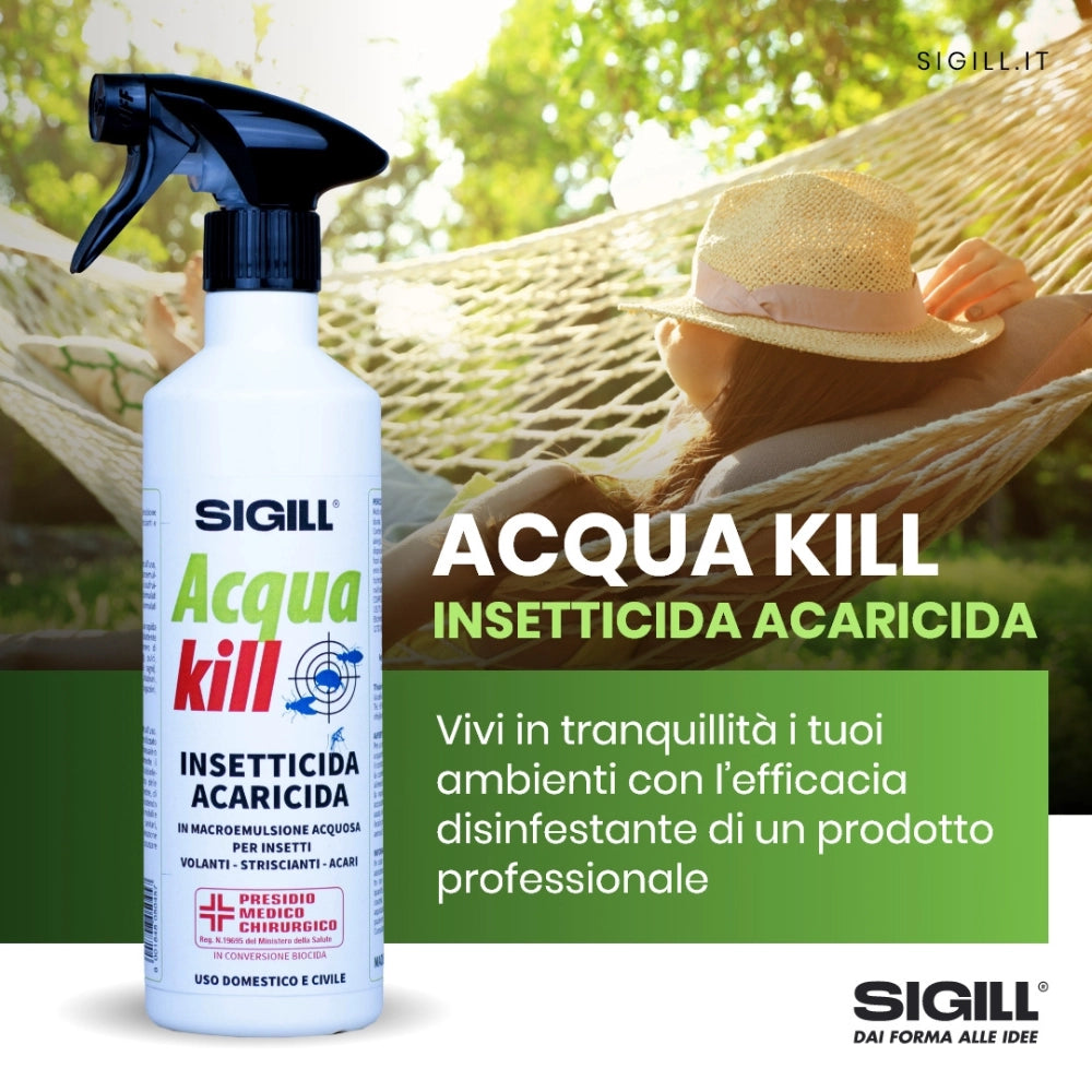 Insetticida acaricida acqua kill insetti striscianti volanti acari 750ml 3 pezzi