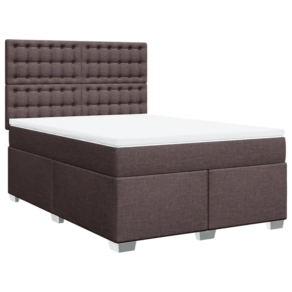 Giroletto a Molle con Materasso Marrone Scuro 140x200cm Tessuto 3290528