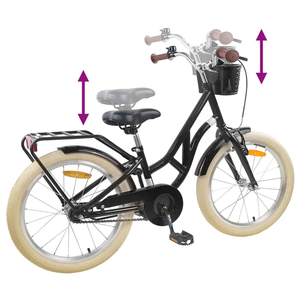 Bicicletta per Bambini 24 Pollici per 8-12 anni Nero 42009697