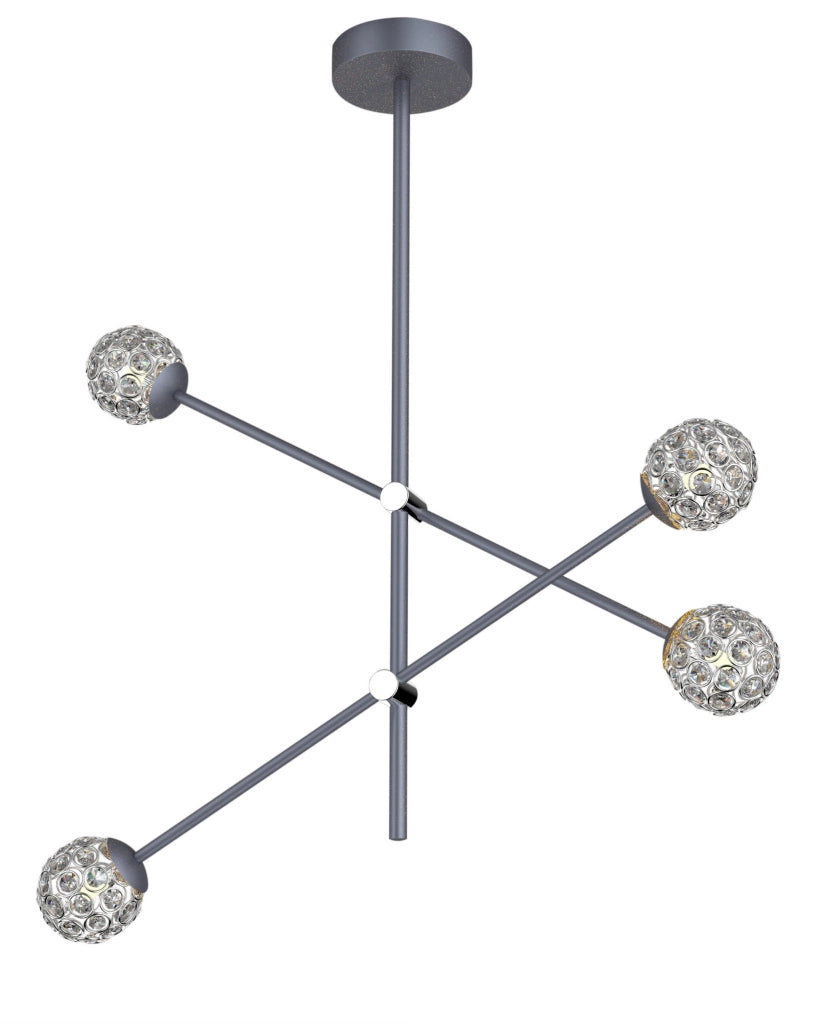 Lampadario Candellux Paksos cristallo nero 4xG9 IP20