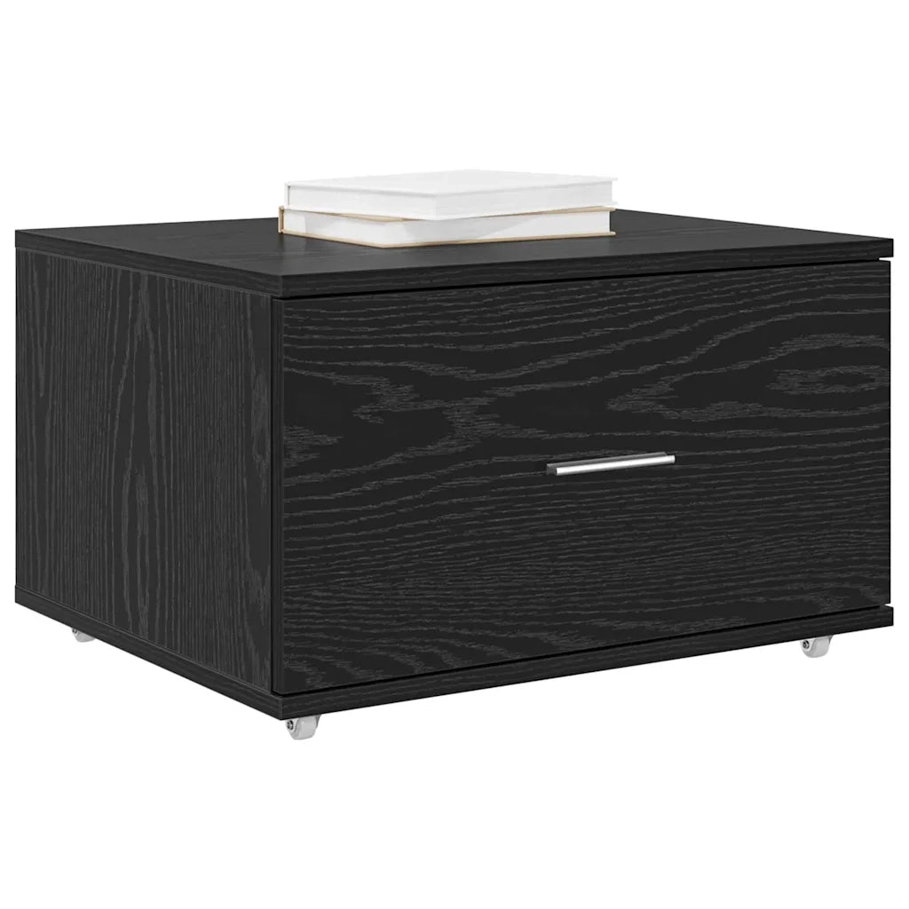 Mobile con Cassetti con ruota Rovere Nero 55 x 45 x 31 cm 869307
