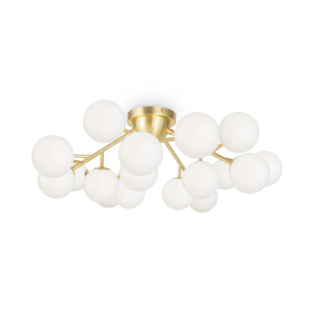 Plafoniera Maytoni Dallas ottone 20 luci sfere bianche