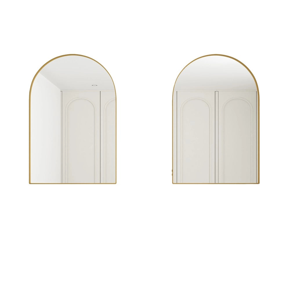 Armadietto Specchio con Ripiani Regolabili a Muro ¨C MINIMAL ¨C Oro