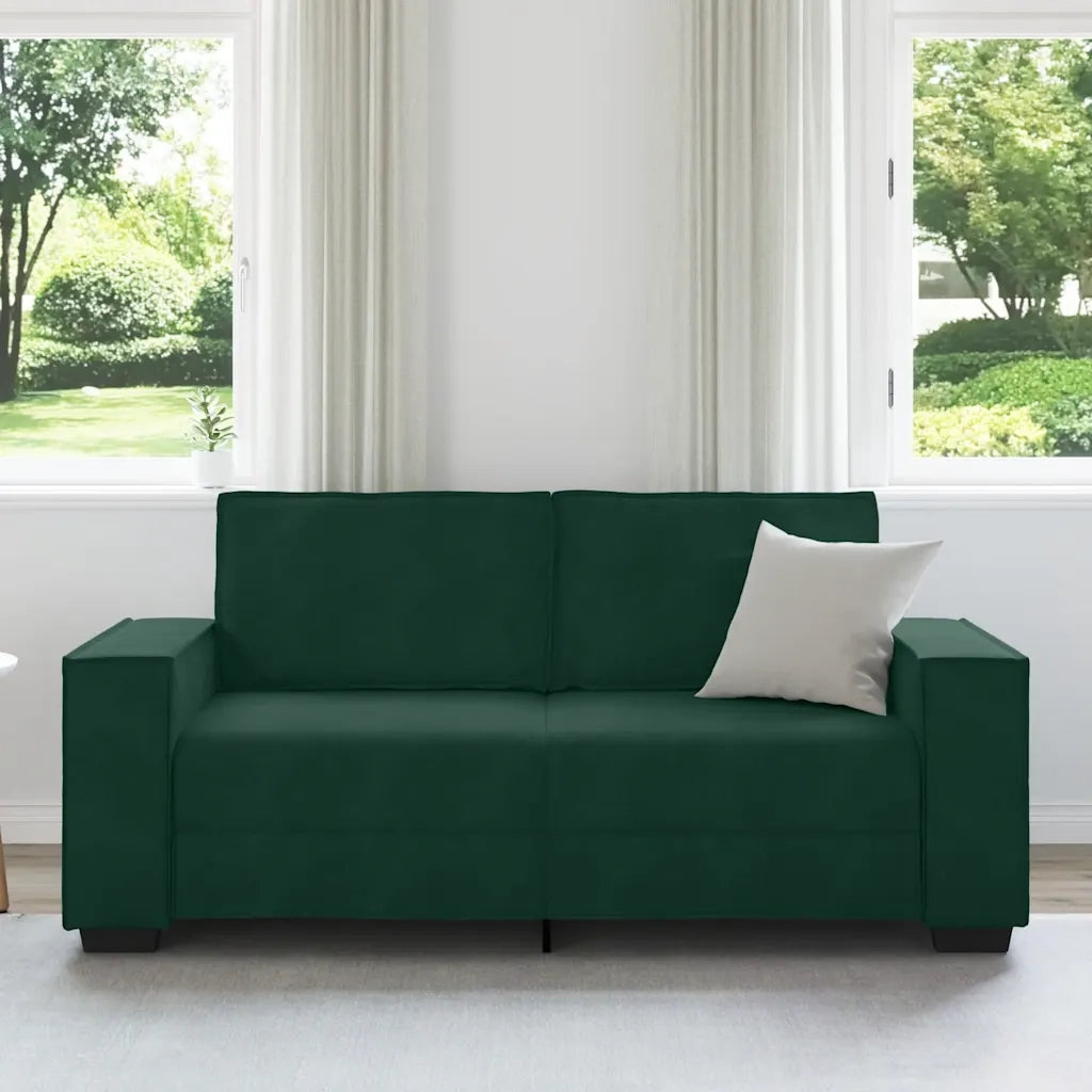 Divano a 2 Posti-Sofa 2 Posti Verde Scuro 140 cm in Velluto 426212