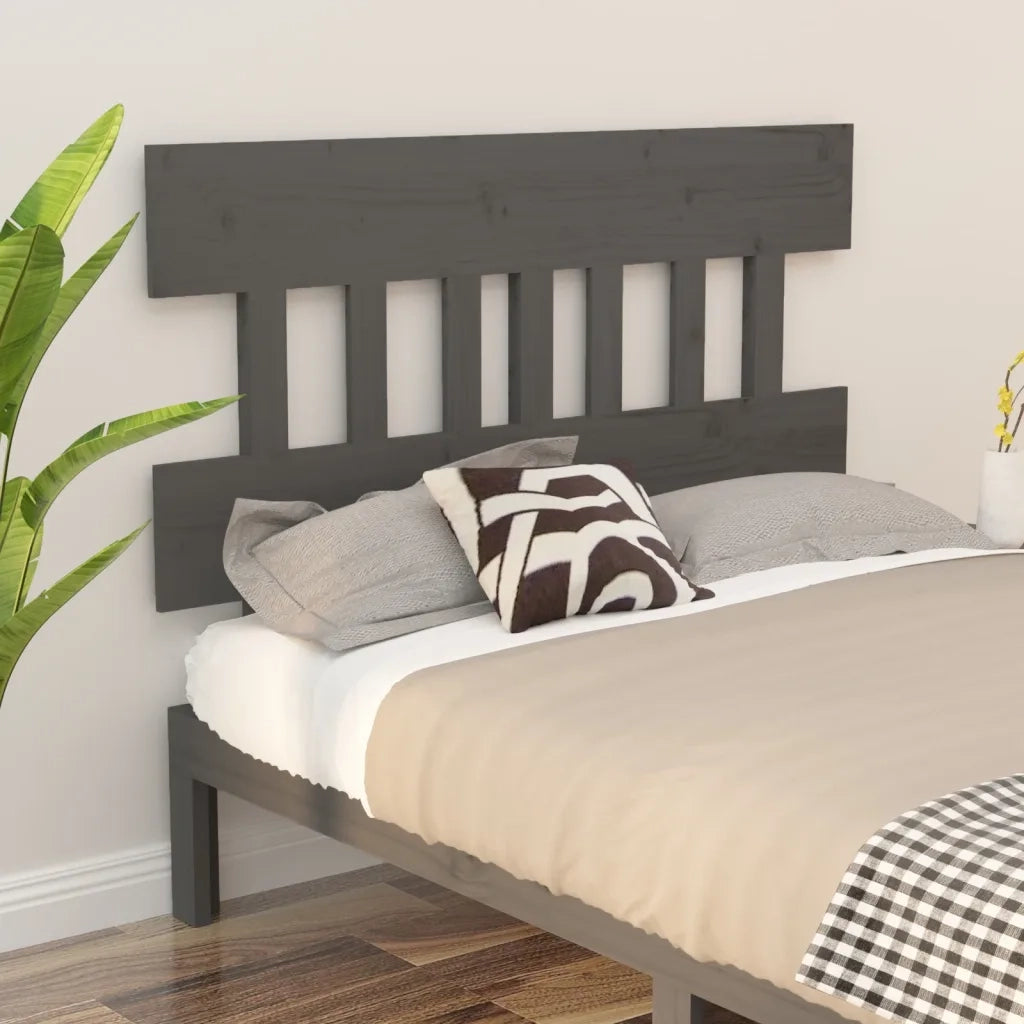Testiera per Letto-Testata-Testiera Decorativa Grigia 203,5x3x81 cm Legno Massello di Pino