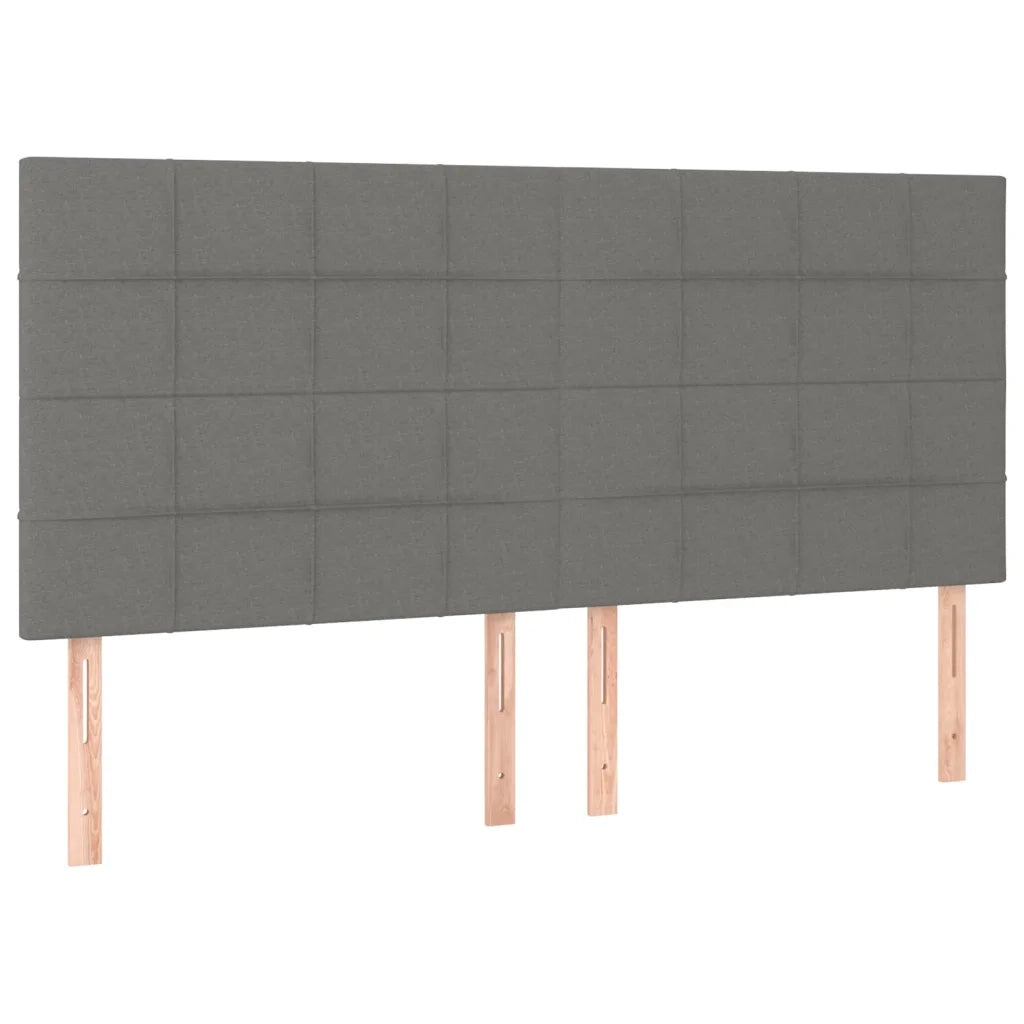 Testiera Grigio Scuro 180x5x118/128 cm Tessuto