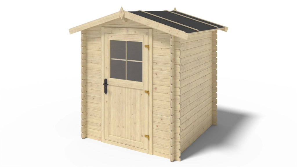 Casetta da giardino in legno - 3.61m2 - 1.9x1.9m - 28mm - colore: naturale - DOM593 - ALTANKA