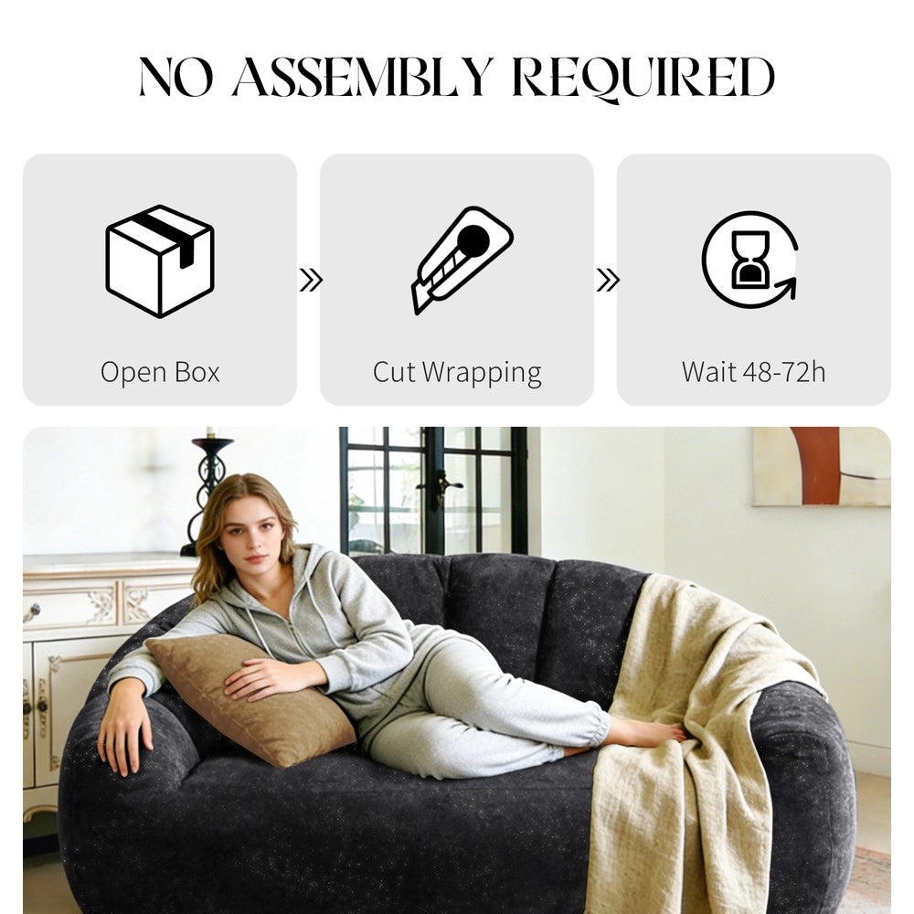 Divano Pouf Gigante con Braccioli ¨C MINIMAL ¨C Beige, Morbido, Oversize