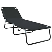 Lettino Prendisole | Sdraio da giardino | Lettino da sole pieghevole Nero 188 x 57 x 86,5 cm