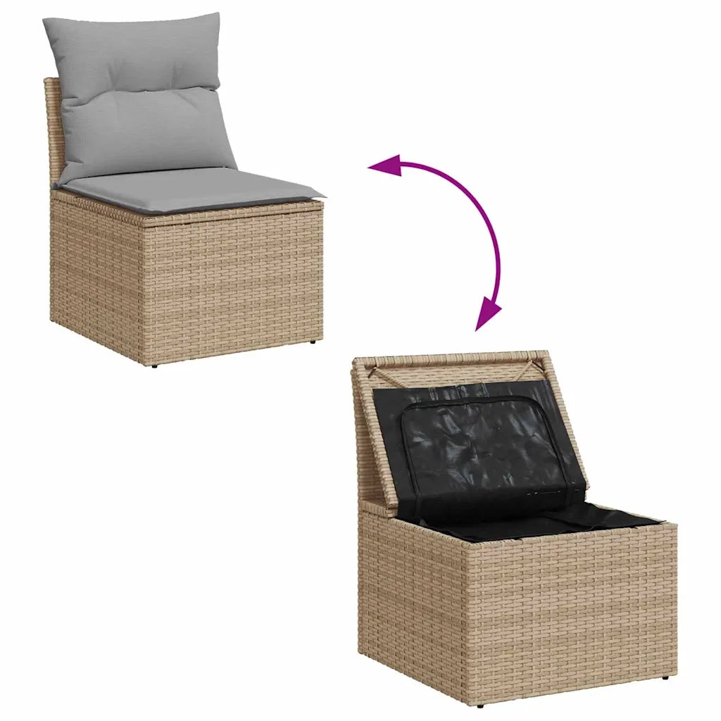 Set Divano da Giardino 5 pcs Beige e Grigio Chiaro polyrattan 3355729