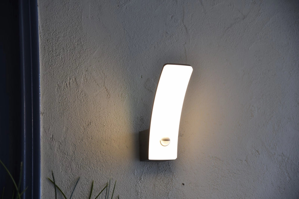 Applique esterna LED PIR KILO 11,5W grigio scuro Lutec