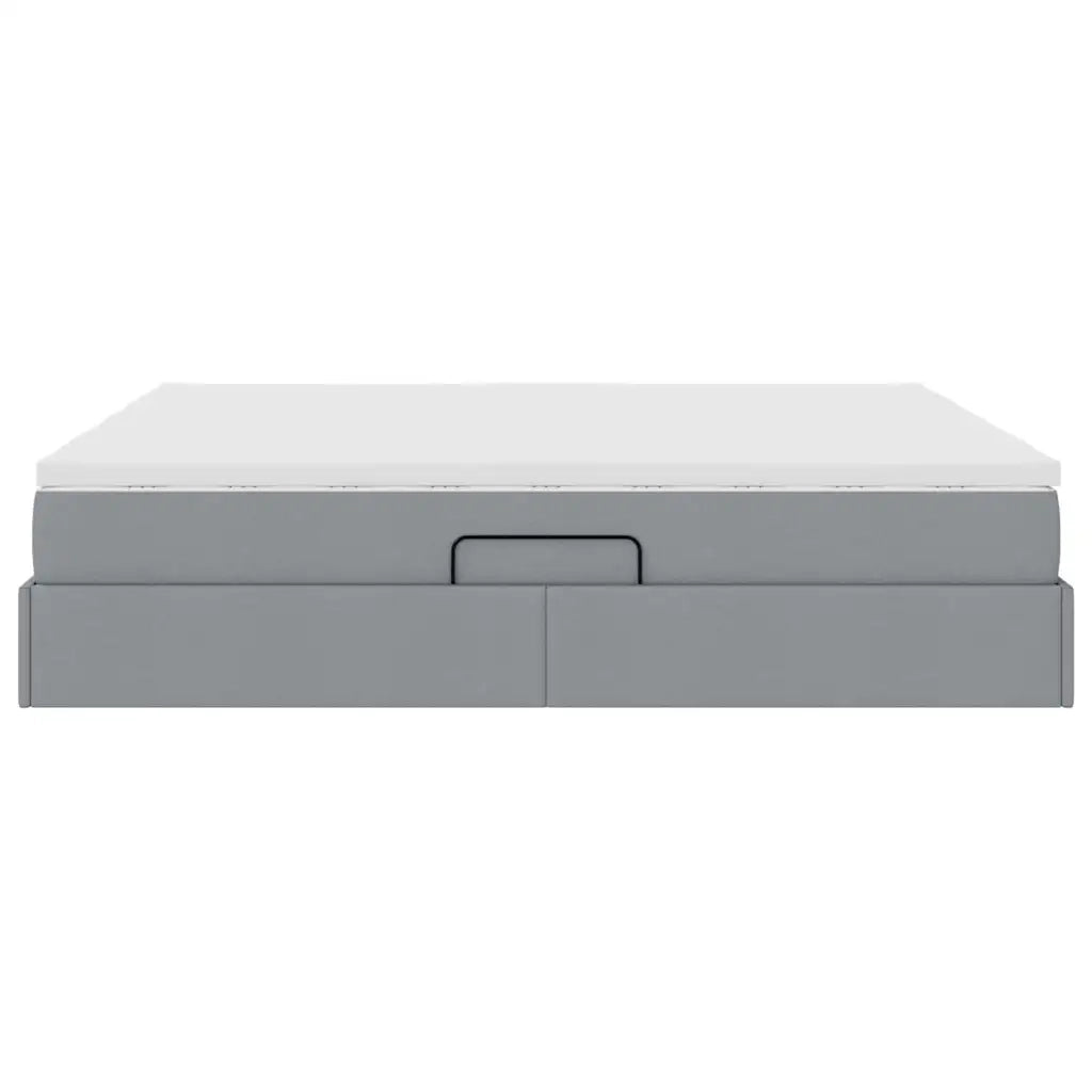 Letto con contenitore e materasso Grigio chiaro 200 x 200 cm 3370355