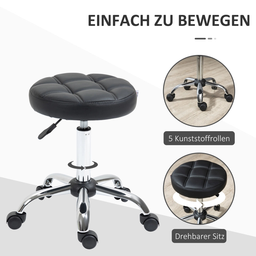 Sgabello girevole ¨C zephmum ¨C nero/argento similpelle