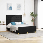 Struttura del letto con testiera Nero 140 x 190 cm Tessuto