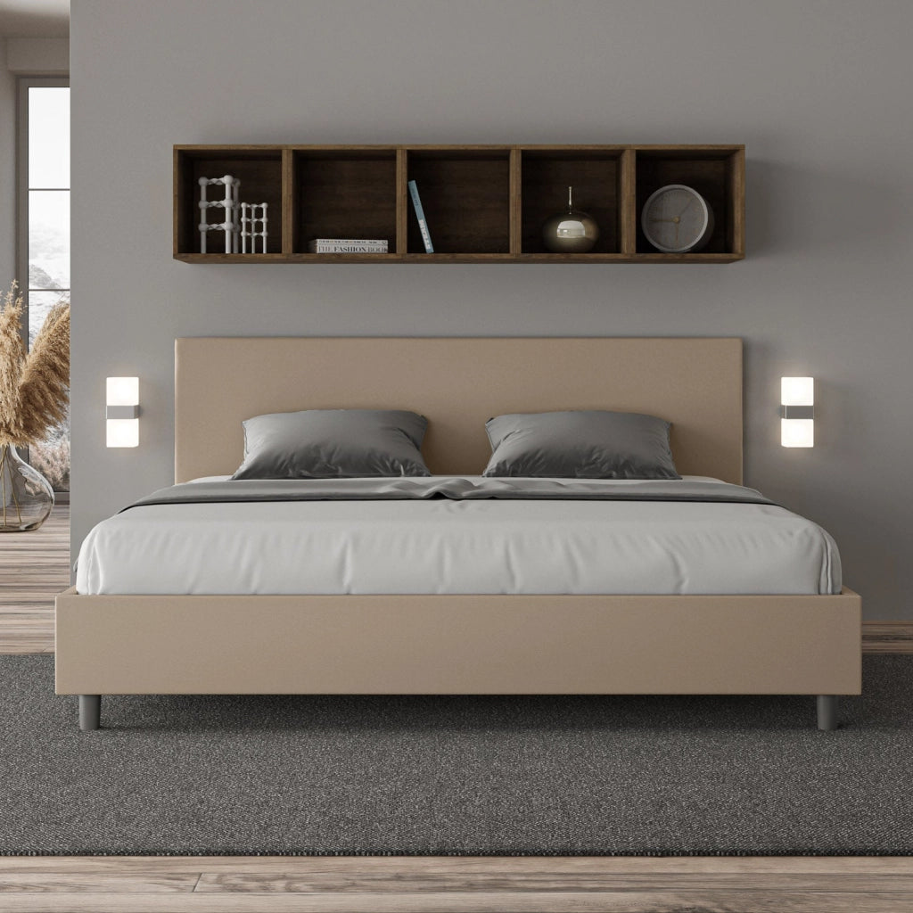Letto Matrimoniale 160x200 cm con Rete e Contenitore Adele Tortora