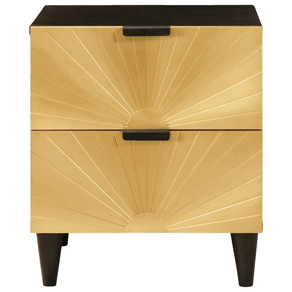 Armadio da Notte 2 pcs Nero e Oro 40 x 33 x 46 cm 4017827