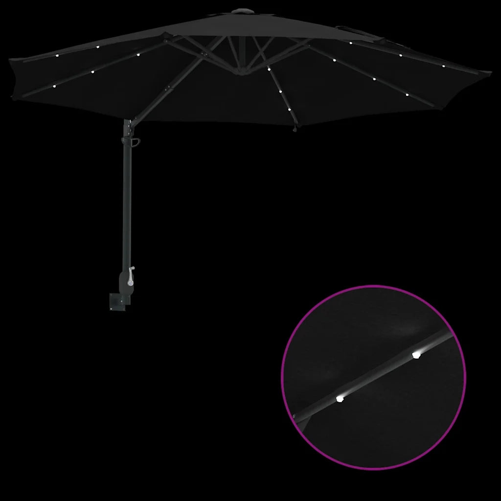Ombrello da giardino Nero 248 x 248 x 148 cm 42003249
