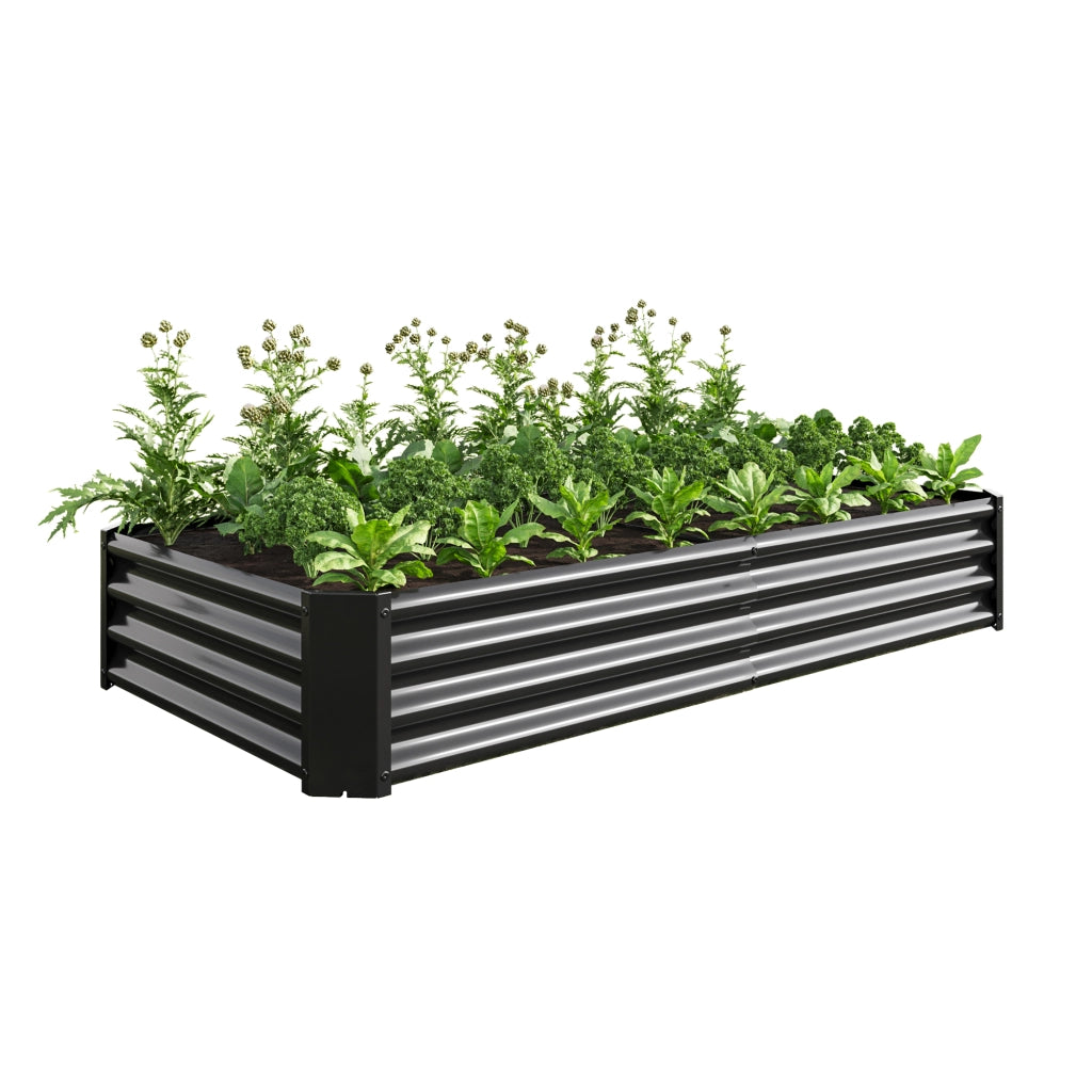 AIUOLA SOPRAELEVATA 180x91x30 cm Nera in metallo senza fondo