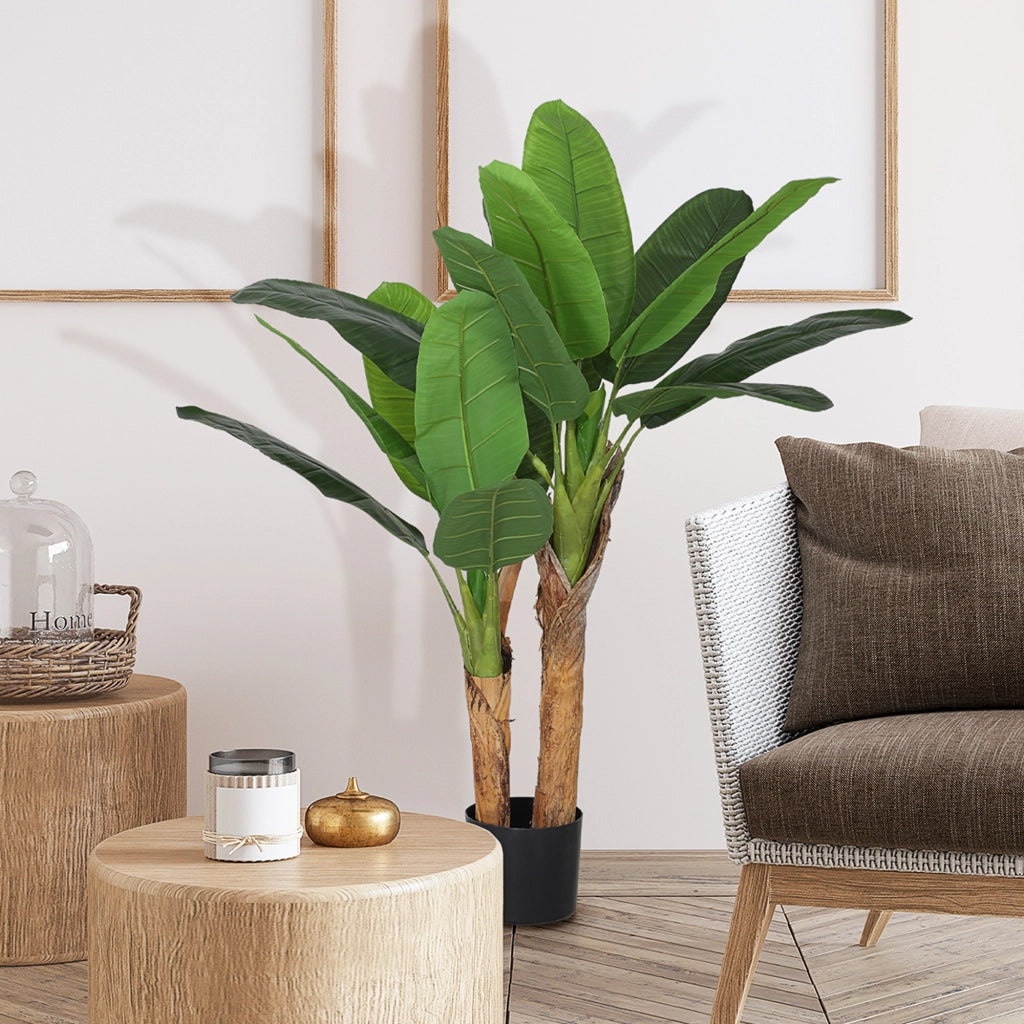 Pianta Artificiale Banano ¨C Minimal ¨C Verde 120 cm con Vaso