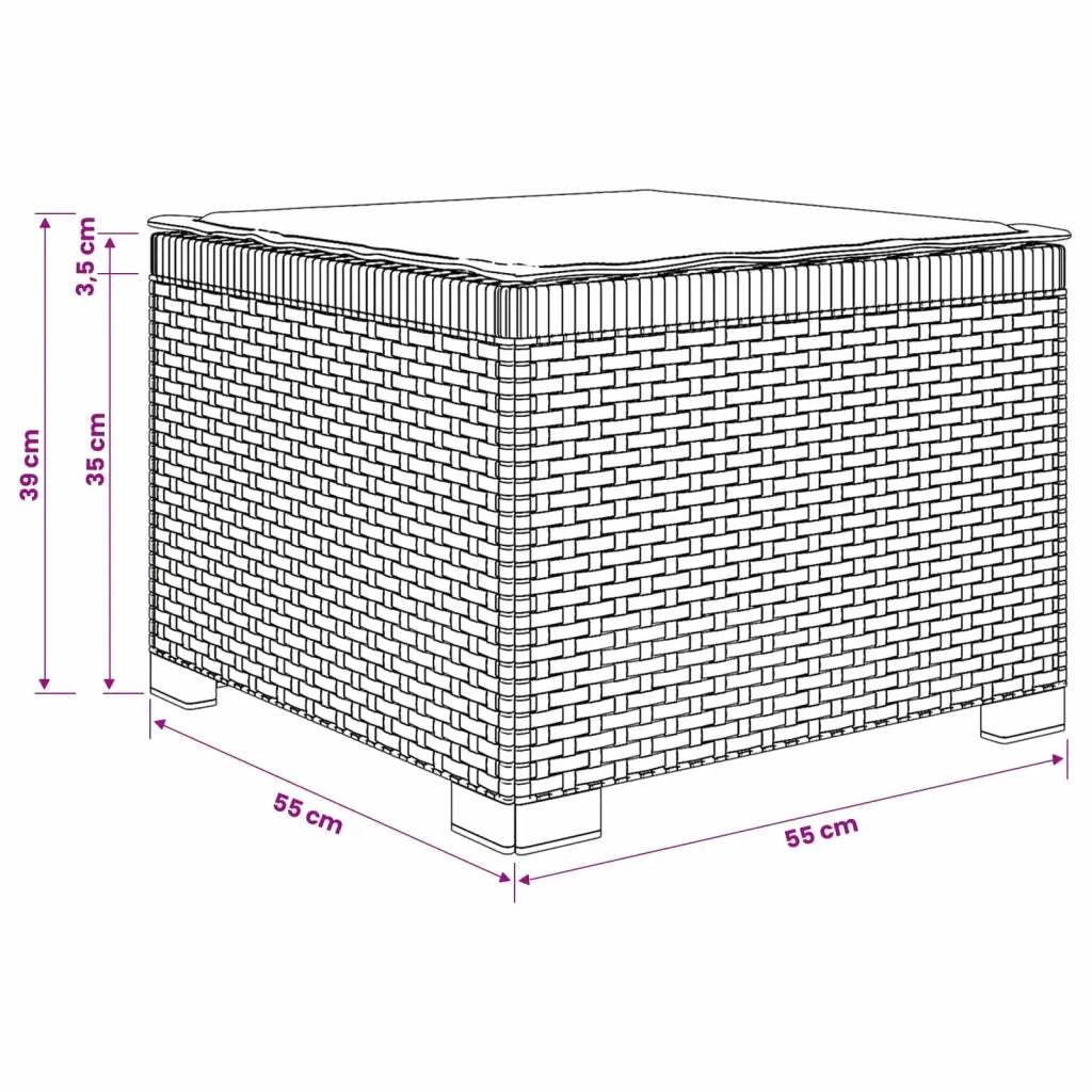 Divano da Giardino a 1 Posto con Cuscino Aspetto Rattan PP 8011760