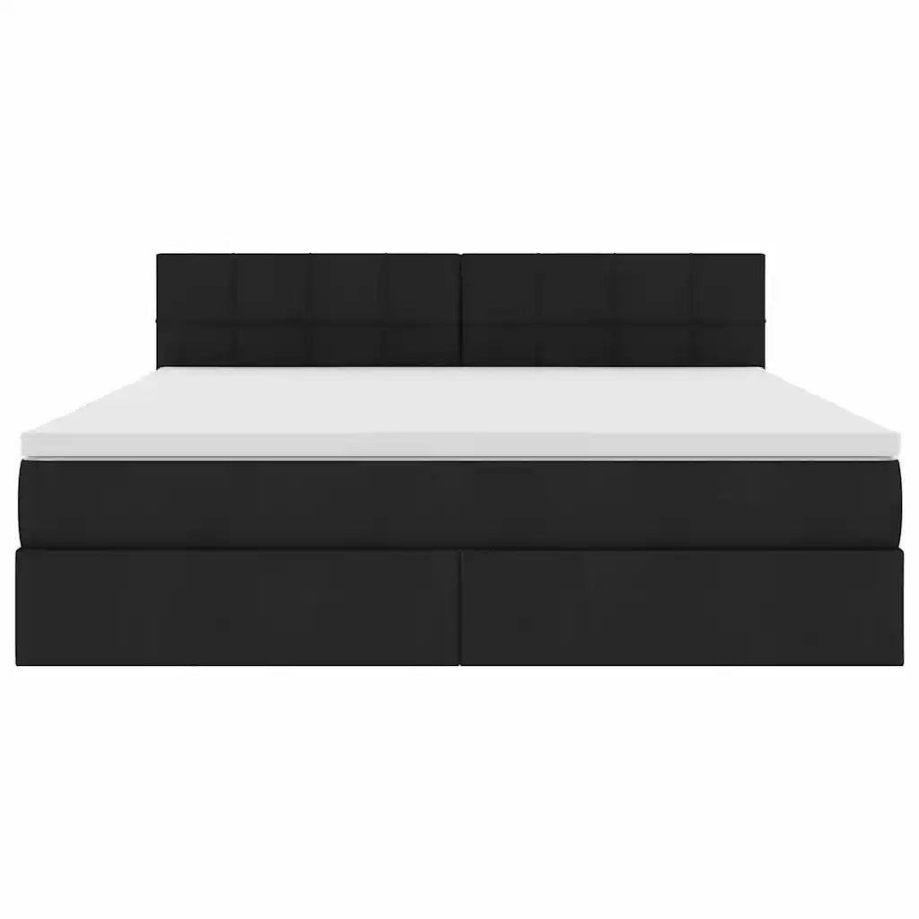 Letto con contenitore e materasso Nero 160 x 200 cm