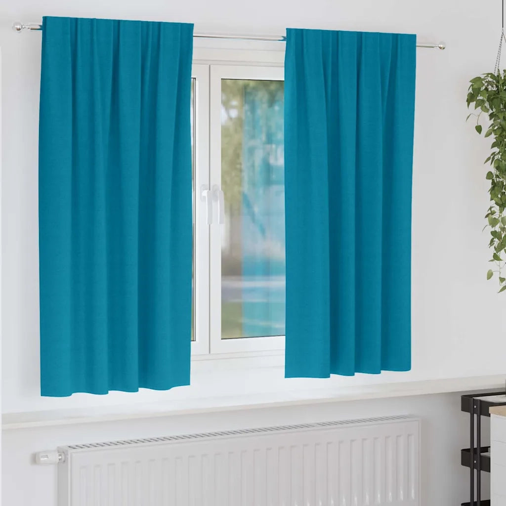 Tende Blackout con Anelli 2 pcs Turchese 175 x 140 cm 4107529