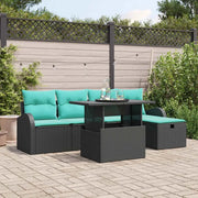 Set Divano da Giardino con cuscino 6 pcs Nero Poly Rattan 3361085