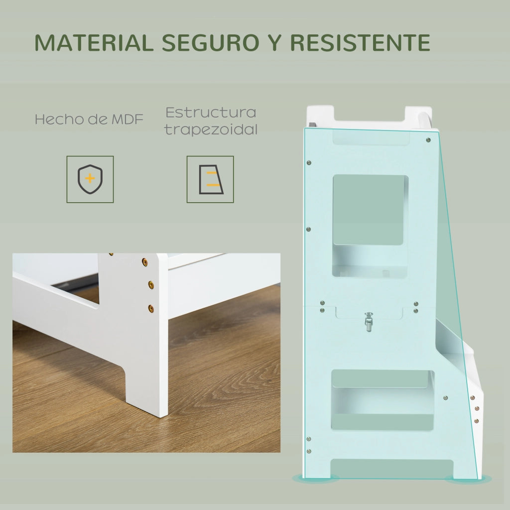 Scrivania per bambini con pannello scrivibile ¨C zephmum ¨C Bianco 42x44x86 cm