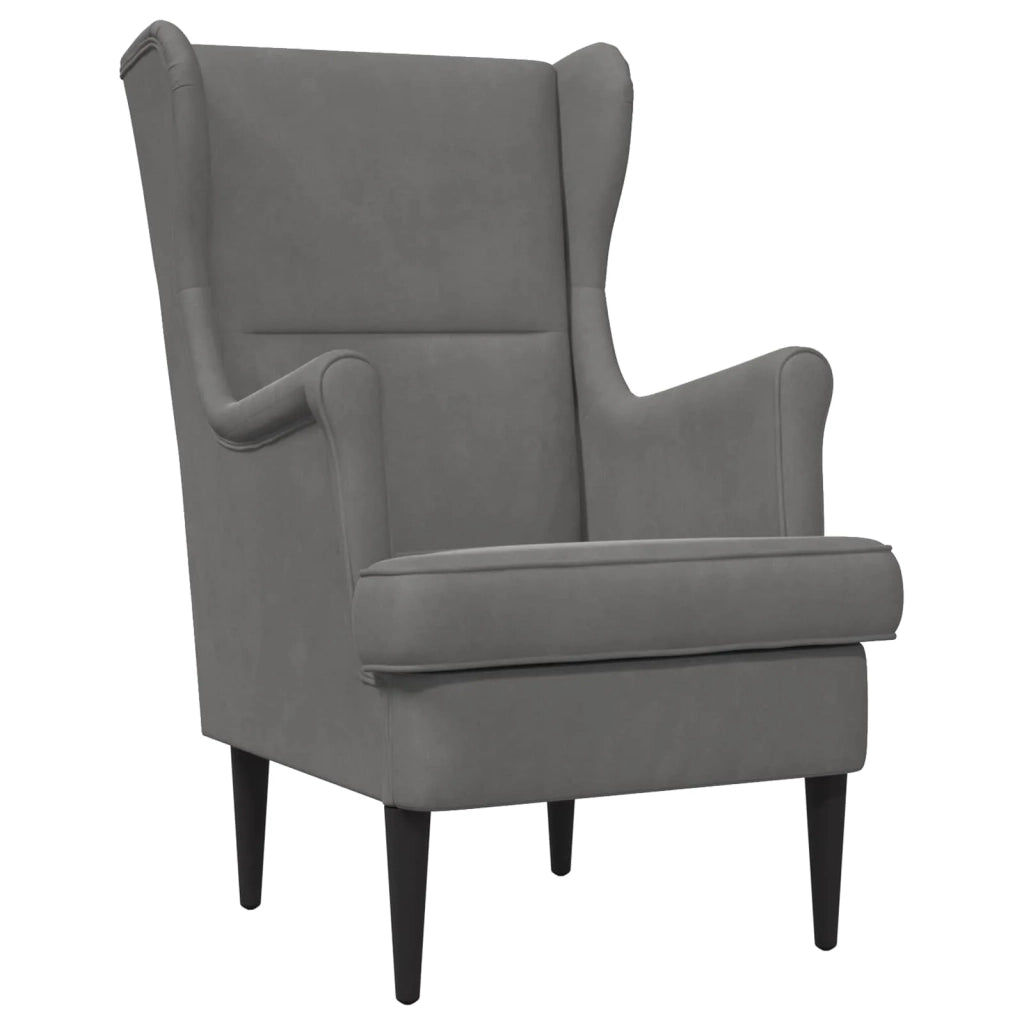 Poltrona Grigio Scuro Velluto 42029864