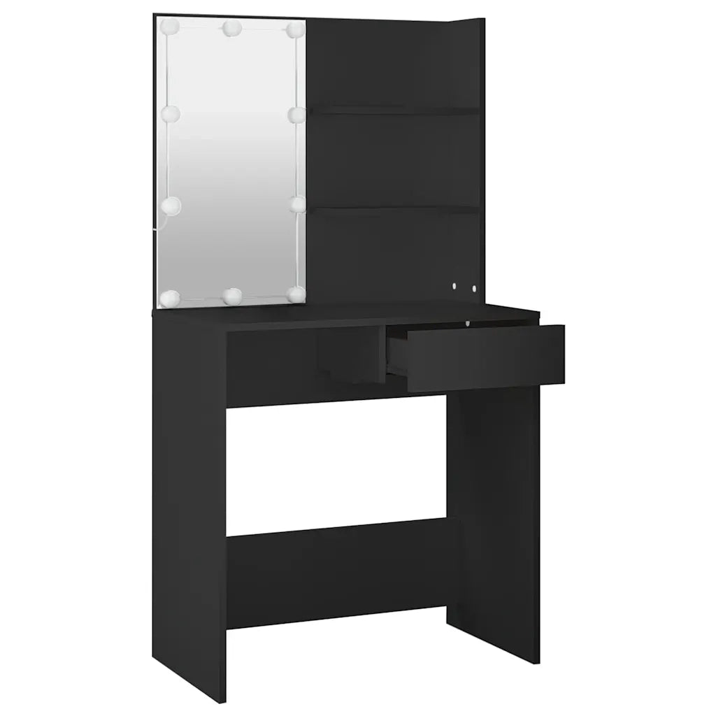 Toeletta con LED Nera 74,5x40x141 cm 808802