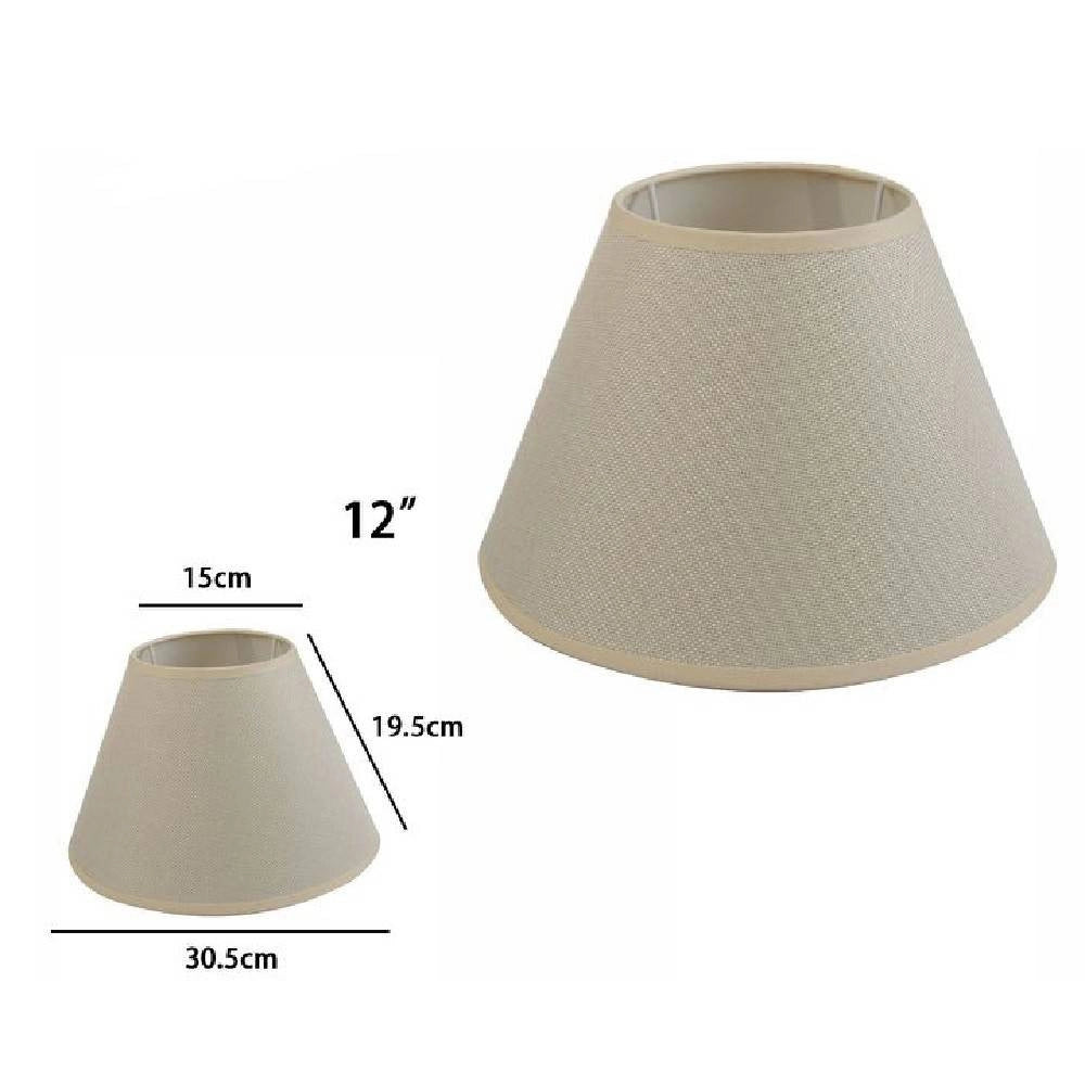 Trade Shop - Paralume Conico Cilindro Classico Ricambio Per Lampada E Applique In Tessuto Tnt - Beige   -12"   -