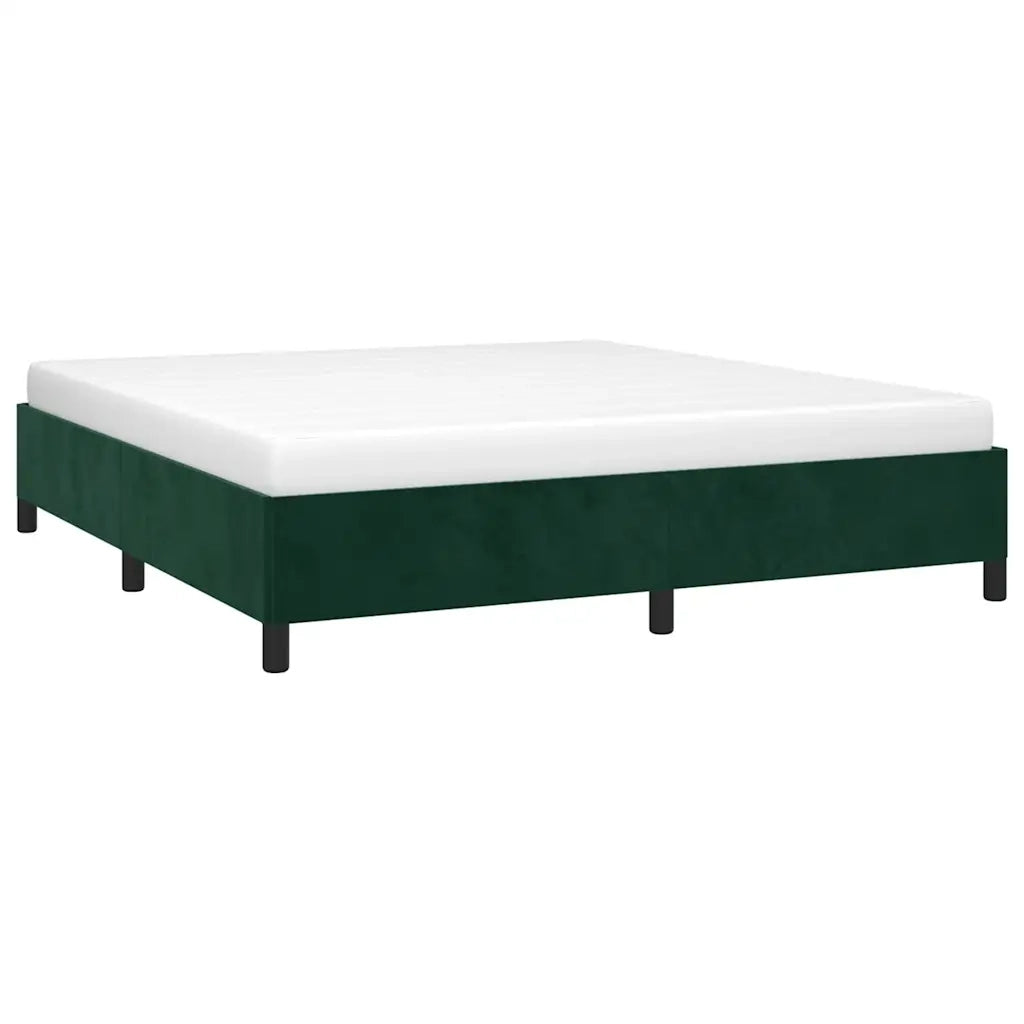 Giroletto senza Materasso Verde Scuro 160x200 cm in Velluto 347333