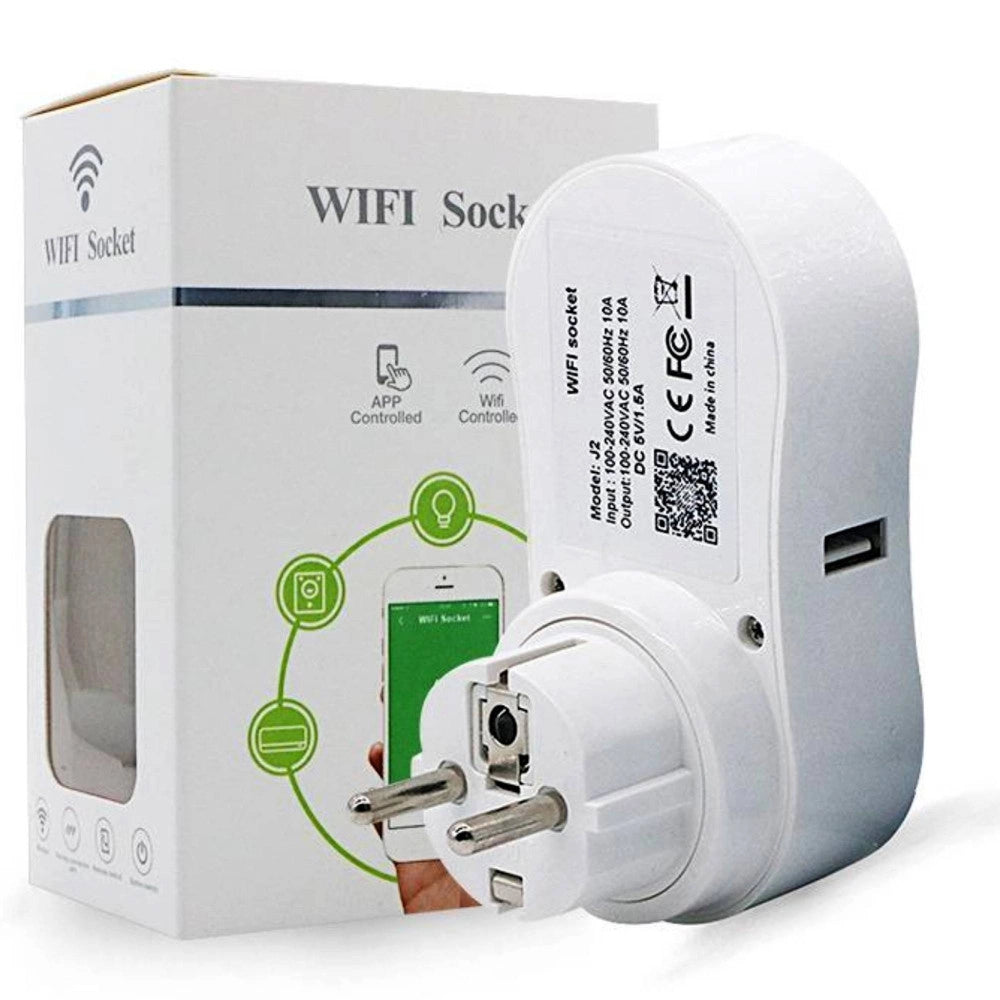 Trade Shop - Presa Intelligente Wifi Smart Plug Spina Compatibile Google Home Alexa Echo Usb -