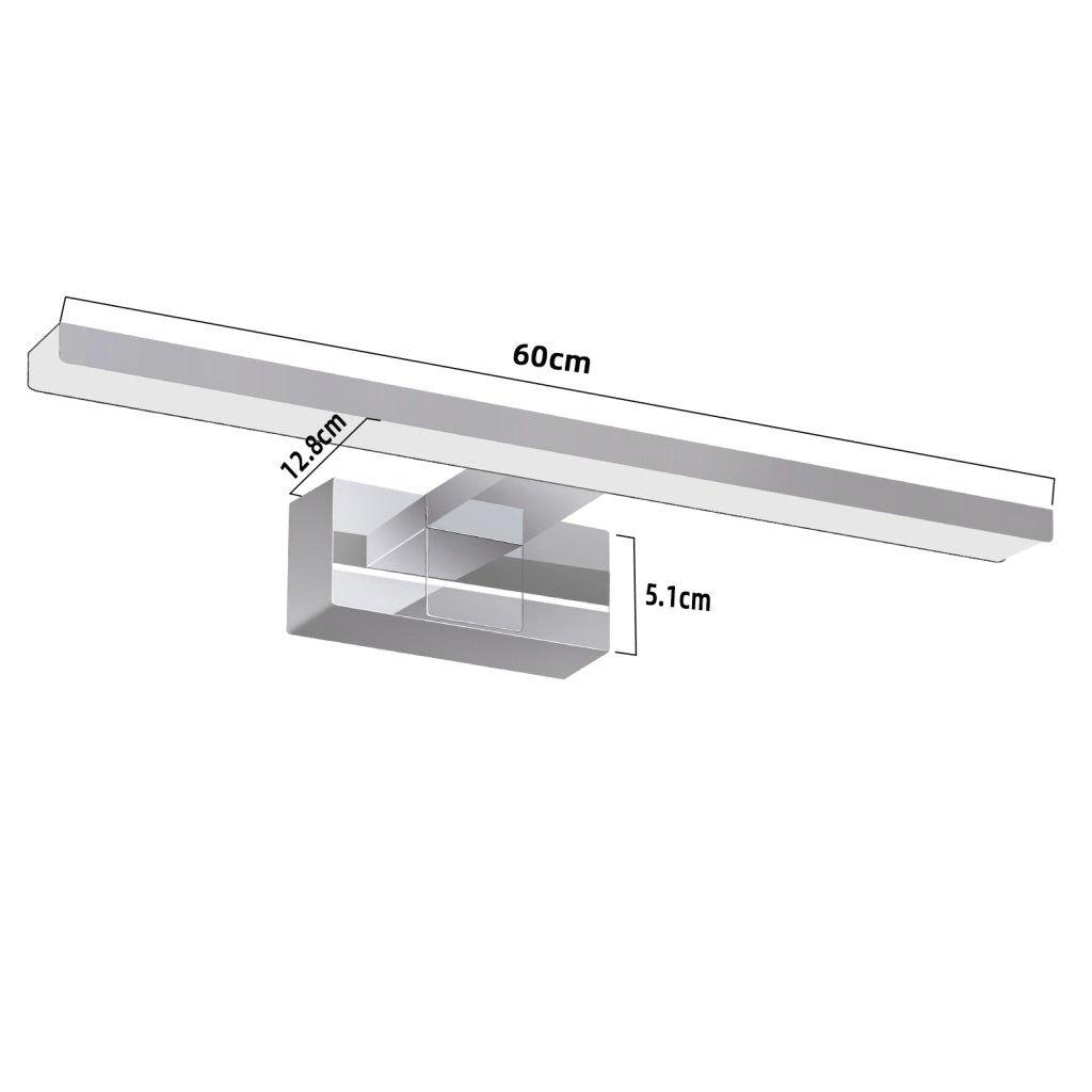 ZMH Lampada da Specchio per Bagno LED 12W a Parete Luce Neutra 4000K 60cm Moderna Cromata per Armadio da Bagno