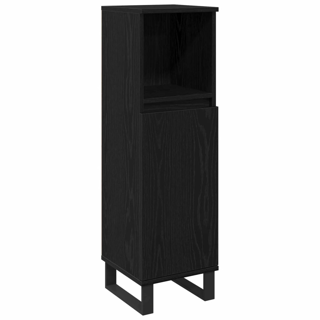 Set di mobili per il bagno Montaggio a parete 3 pcs Rovere Nero 3333100