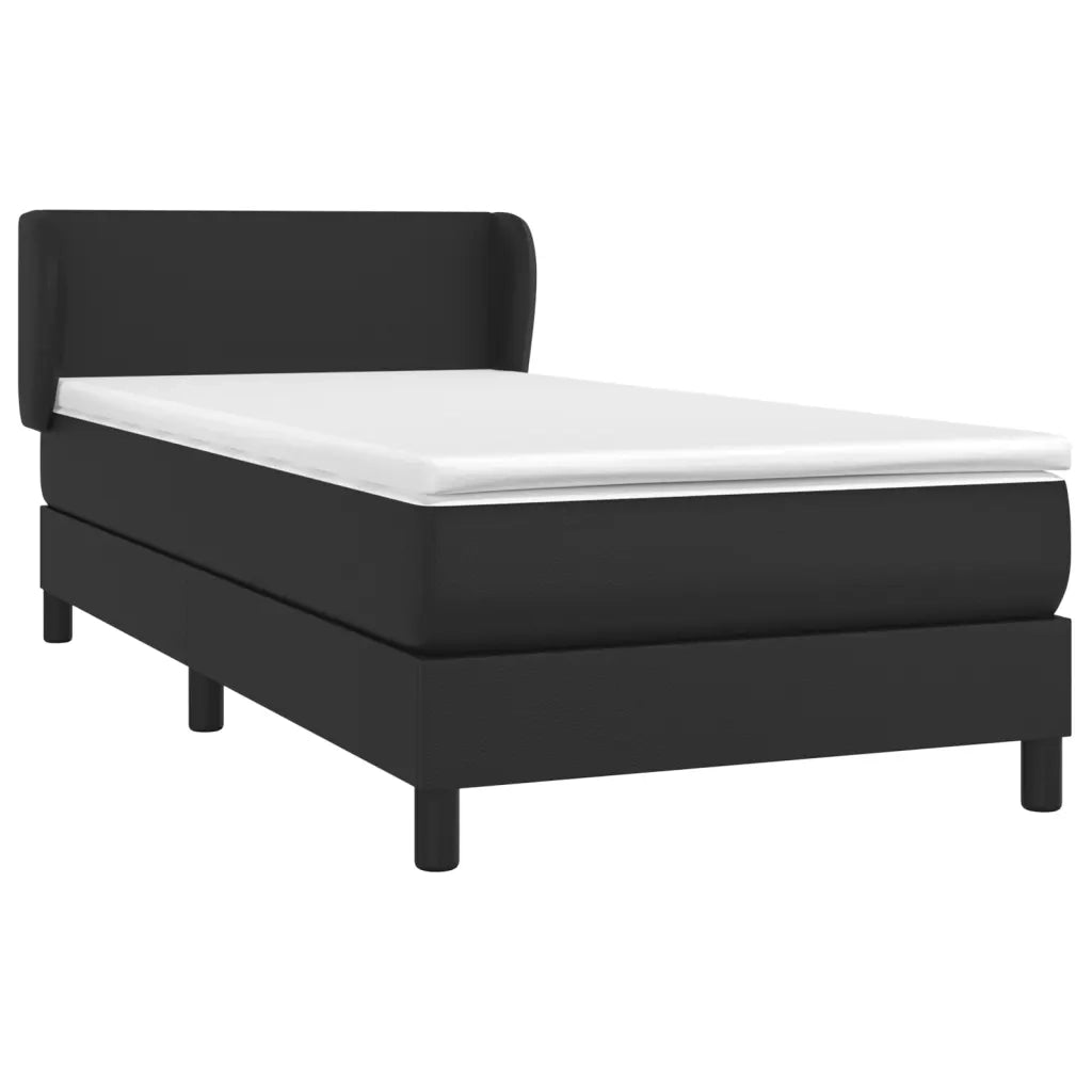 Giroletto a Molle con Materasso-Struttura Letto Nero 90x190 cm in Similpelle 251073