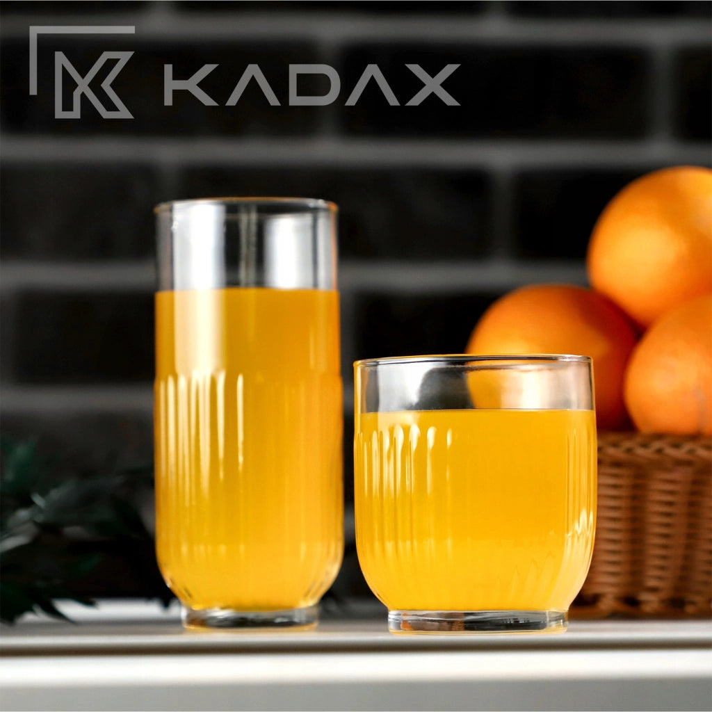 Bicchieri KADAX per bevande e succhi di frutta, set da 6 bicchieri alti, 395 ml