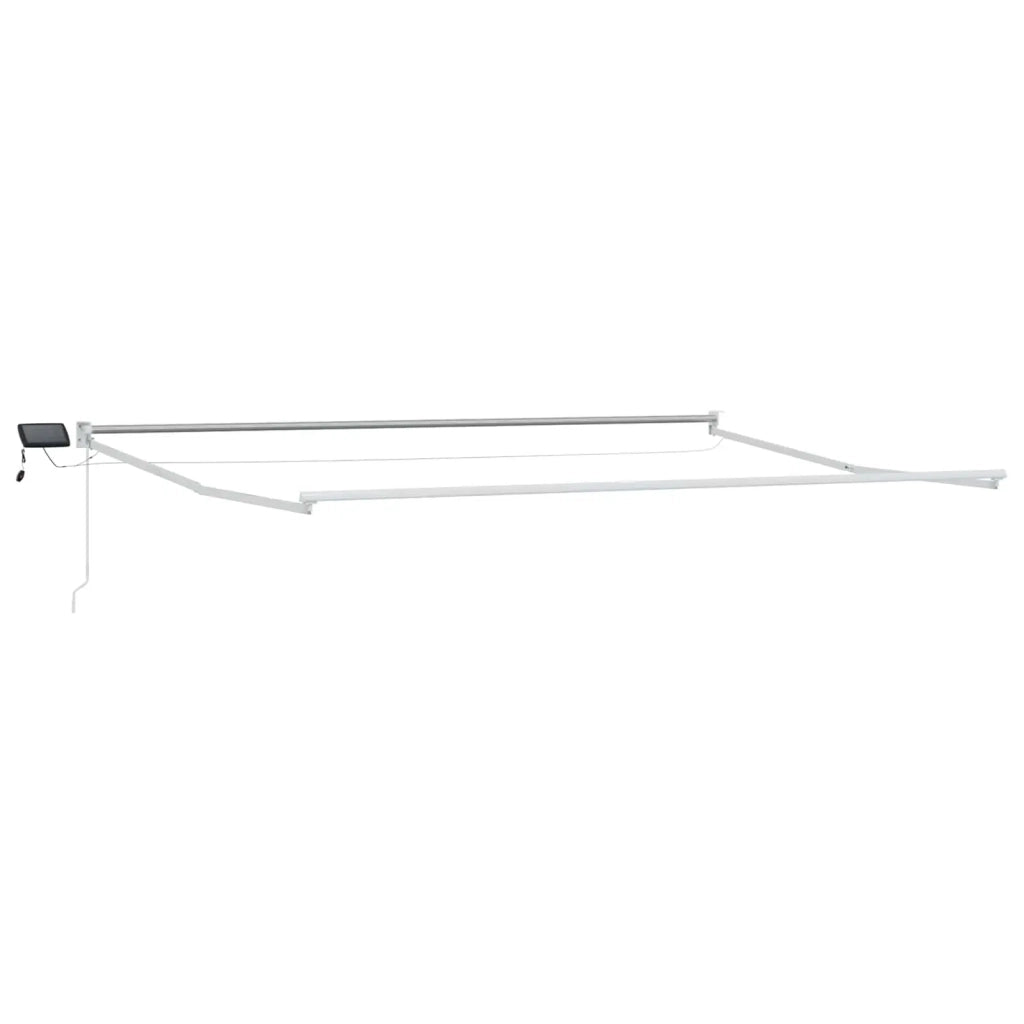 Tenda retrattile manuale con LED Marrone e bianco 4 × 3 m 3419290