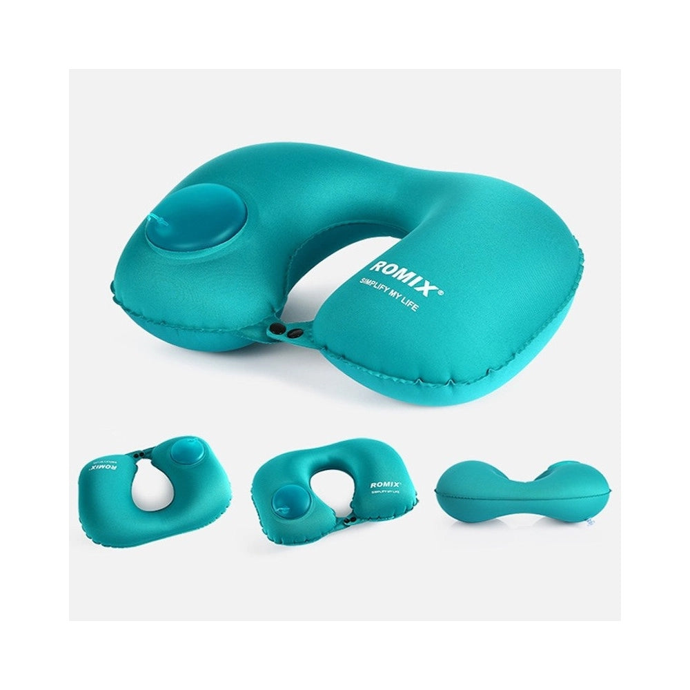 Trade Shop - Cuscino Viaggio Collo Collare Poggiatesta Cervicale Con Pompa Gonfiaggio -
