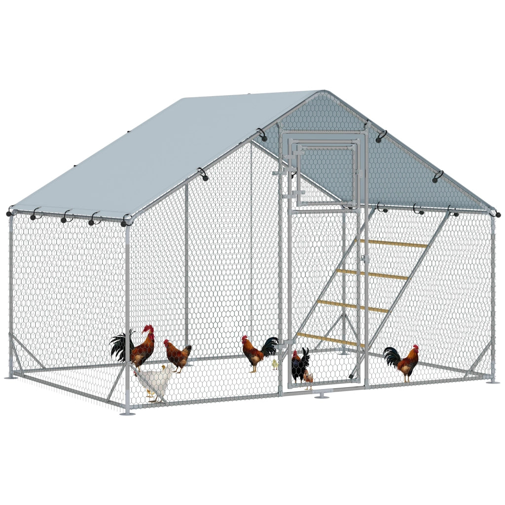Recinto per Galline da Giardino ¨C zephmum ¨C Argento 3x2x1.9m