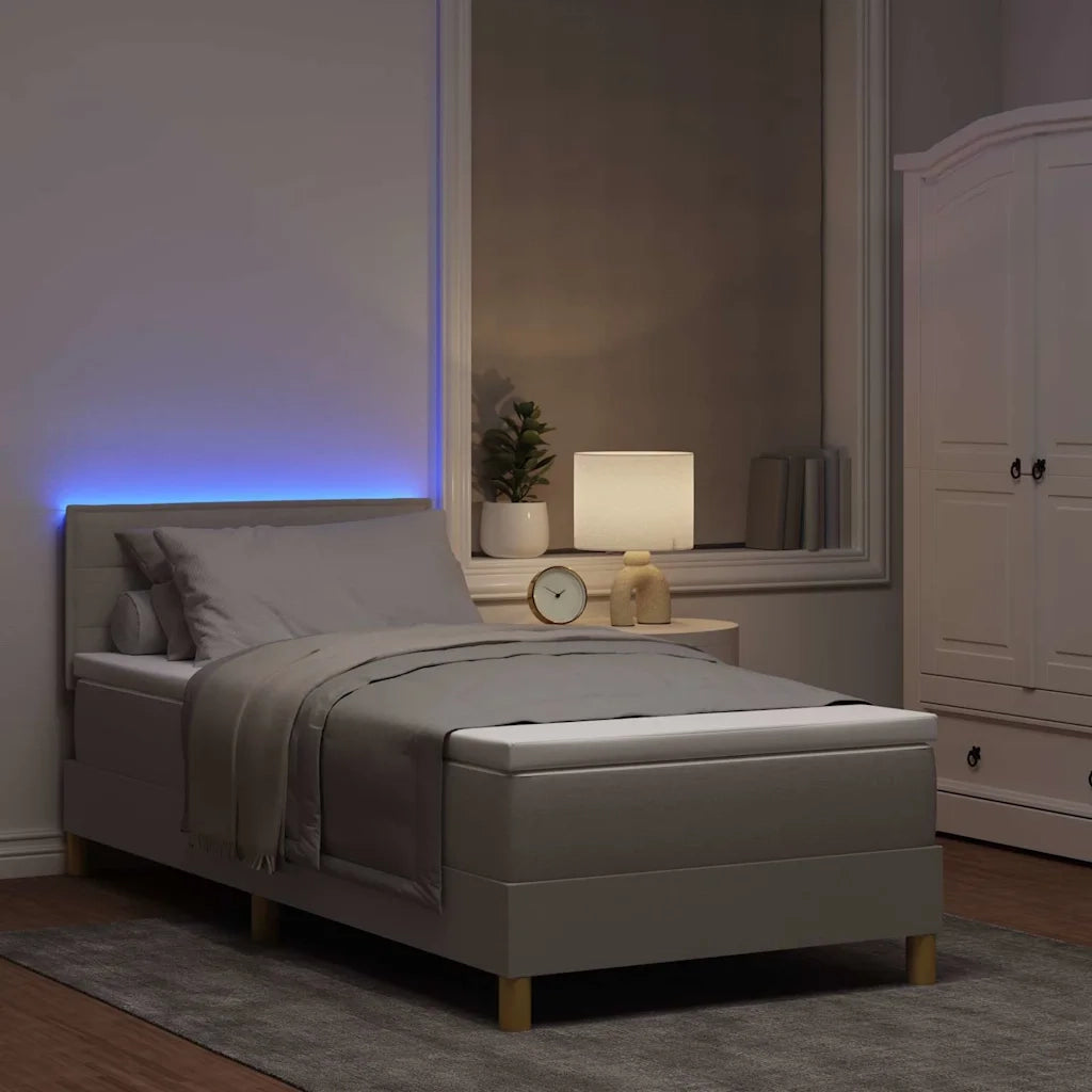 Letto a Sorgente LED con materasso Talpa 80 x 200 cm Tessuto