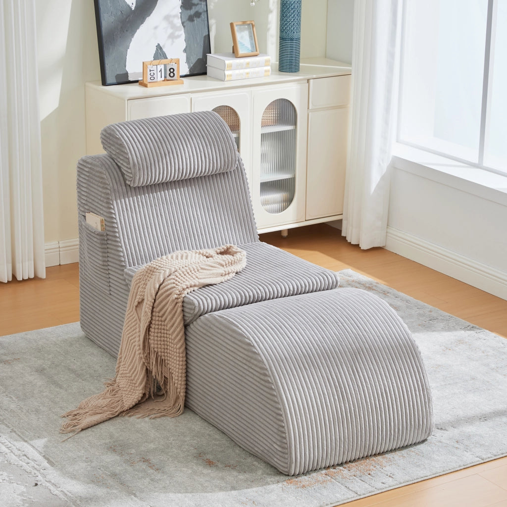 Poltrona Relax Ergonomica ¨C MINIMAL ¨C Tessuto Grigio Chiaro