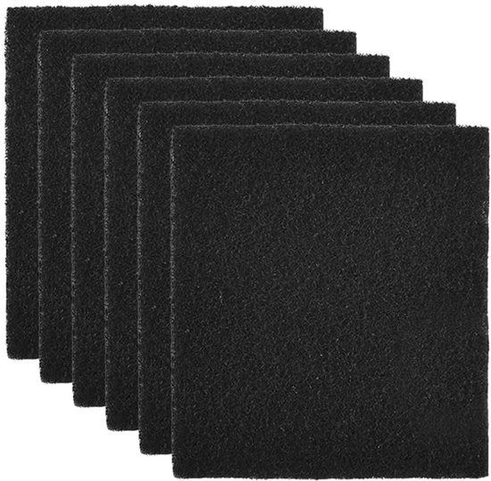 Pacco di 6 filtri attivi per gatto, 140 x 140 mm, filtro a carbone molto assorbente per gatto, contenitore per gatto, filtro di ricambio con coperchio ripiegabile per gatto per un contenitore chiuso a chiave