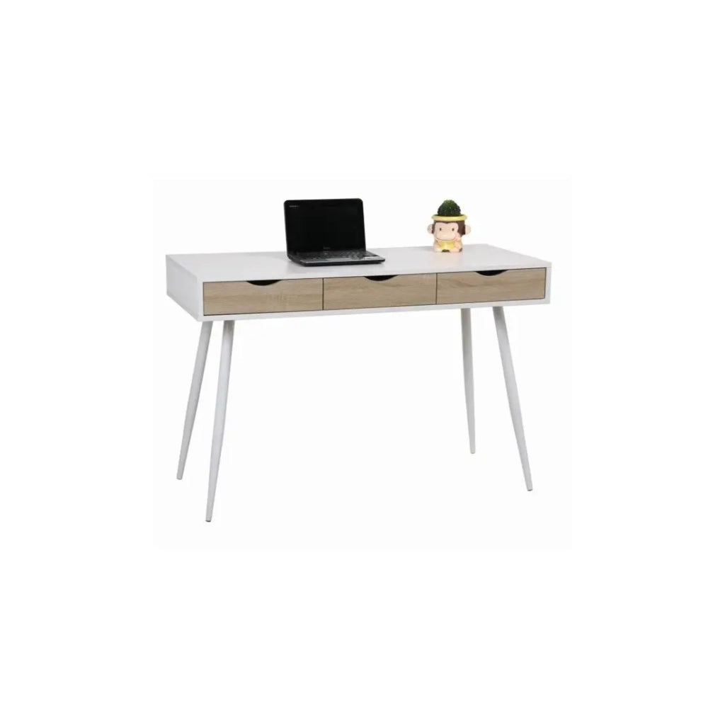 Scrivania FLORIDA 3 cassetti – Color bianco effetto legno – Stile scandinavo
