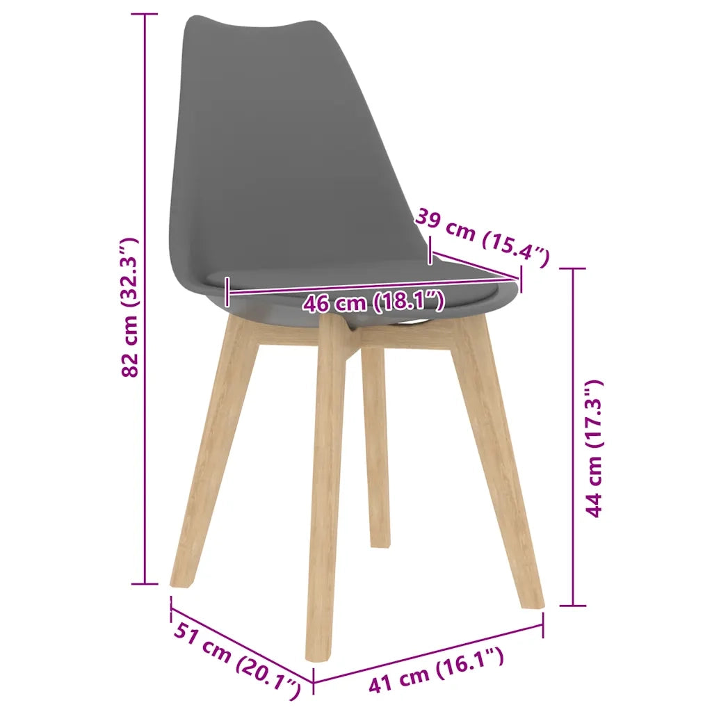 Sedie da Pranzo 4 pz Grigie in Plastica 244786